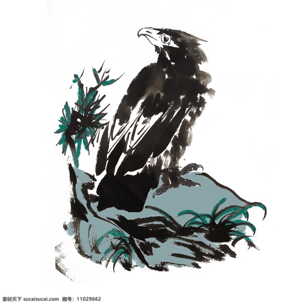国画 老鹰 插画 水墨植物 水墨竹子 黑白风 写意 古风 手绘 水墨 竹子 简约 装饰 黑白 国风 花 鸟 鱼 虫