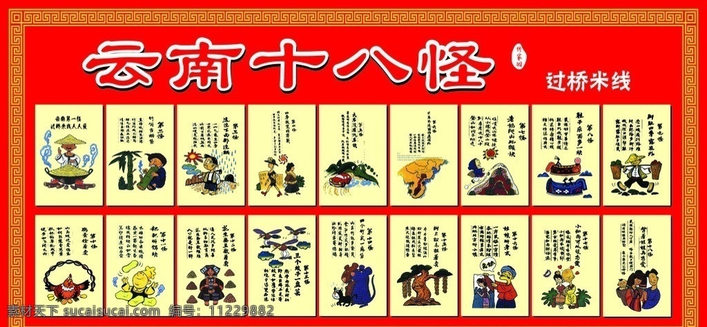 云南十八怪 过桥米线 小吃 特色 大图 矢量