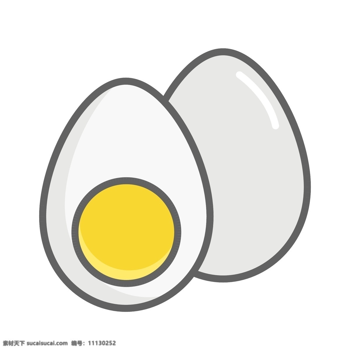 手绘 卡通 鸡蛋 简图 蛋 蛋黄 半个鸡蛋 鸡蛋简笔画