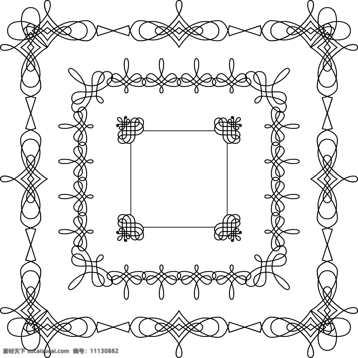 线条边框设计 欧式花纹 古典花纹 传统花纹 背景边框 装饰花纹 复古花纹 花边 花纹花边 底纹边框 生活百科 矢量素材 白色