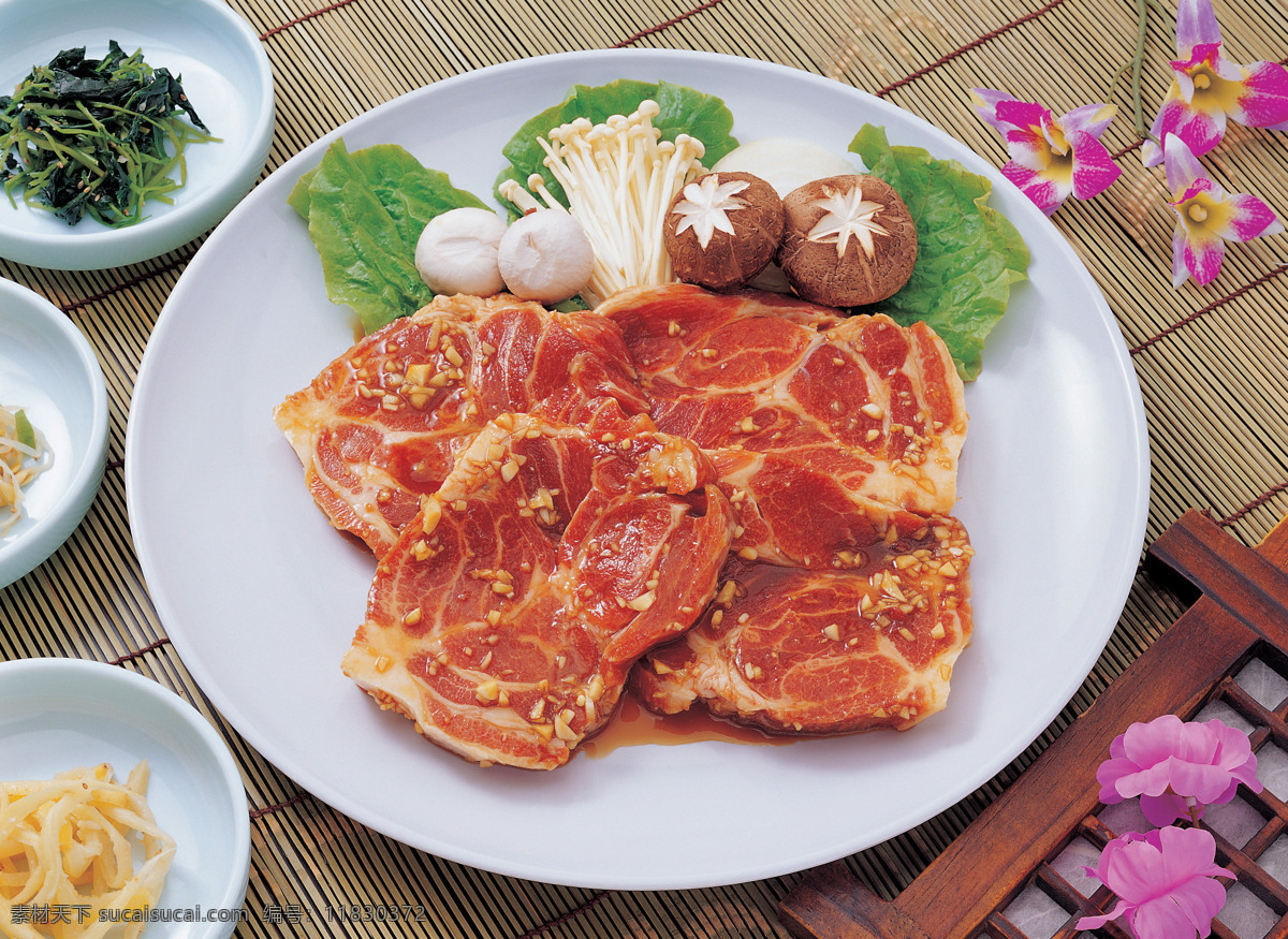 调味猪排 烤肉调味猪排 韩式烧烤 韩式烤肉 韩国料理 餐饮美食 传统美食 菜品图片