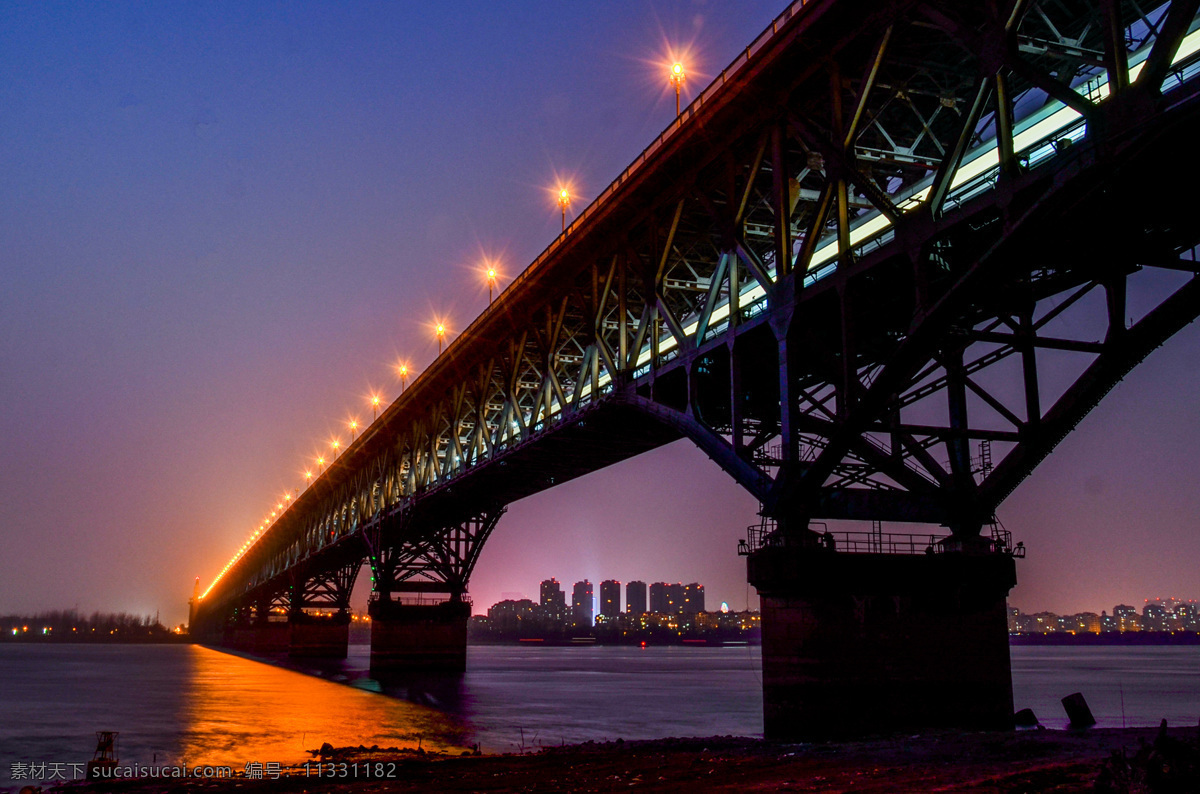 南京长江大桥 南京 长江 大桥 建筑 夜景 建筑园林 建筑摄影 黑色