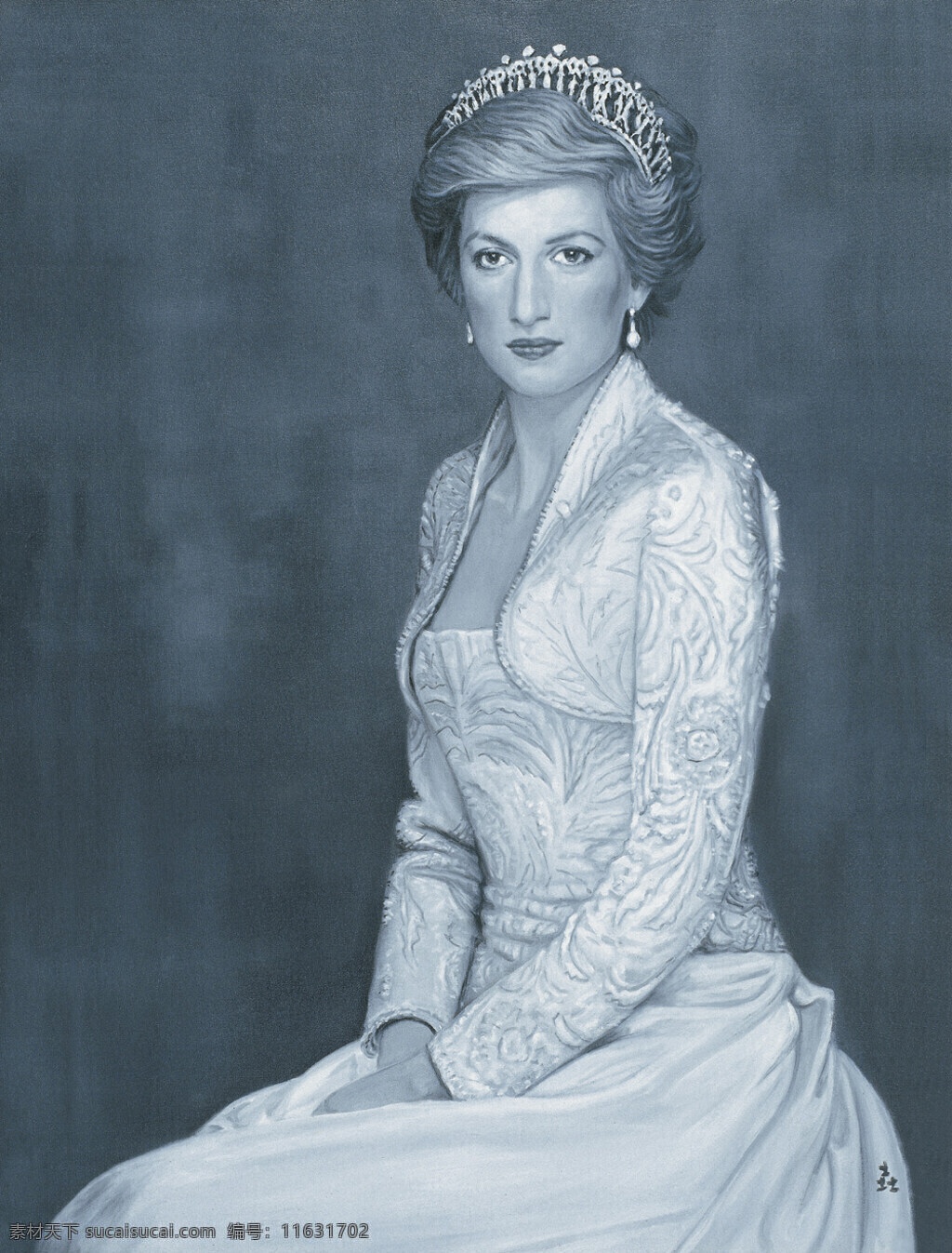 戴安娜 王妃 人物画 室内装饰设计 西洋画 油画 人民的王妃 查尔斯 首任 妻子 白文中作品 工艺美术 平面广告 装饰设计 文化艺术