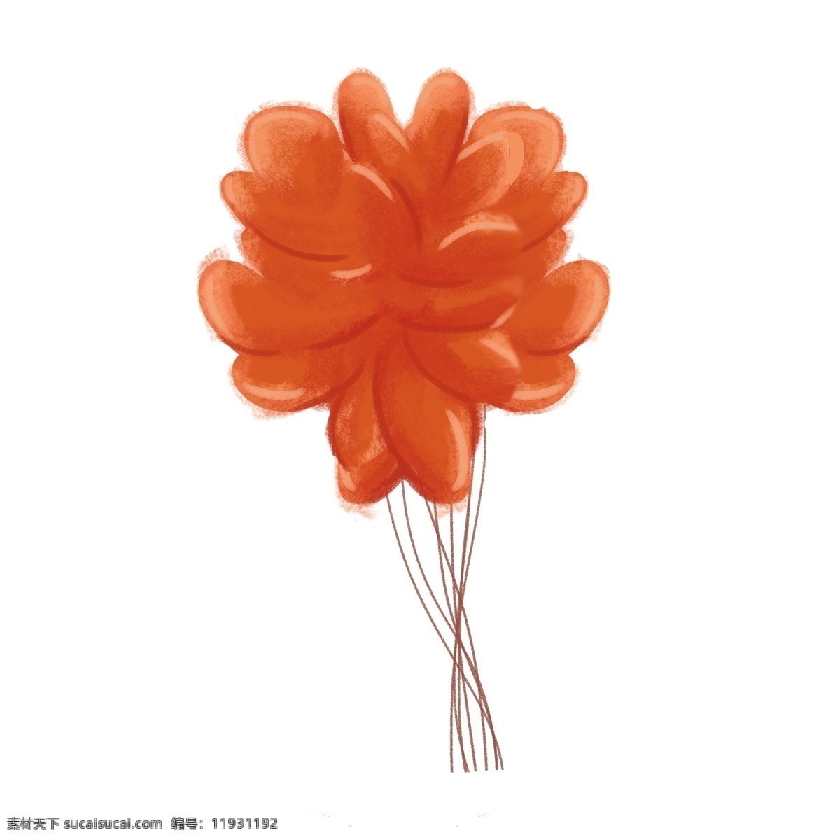 红色 漂浮 气球 元素 创意 欢乐 喜庆 庆祝 光泽 高光 绳子 牵挂 悬挂 纹理 捆绑 卡通插画