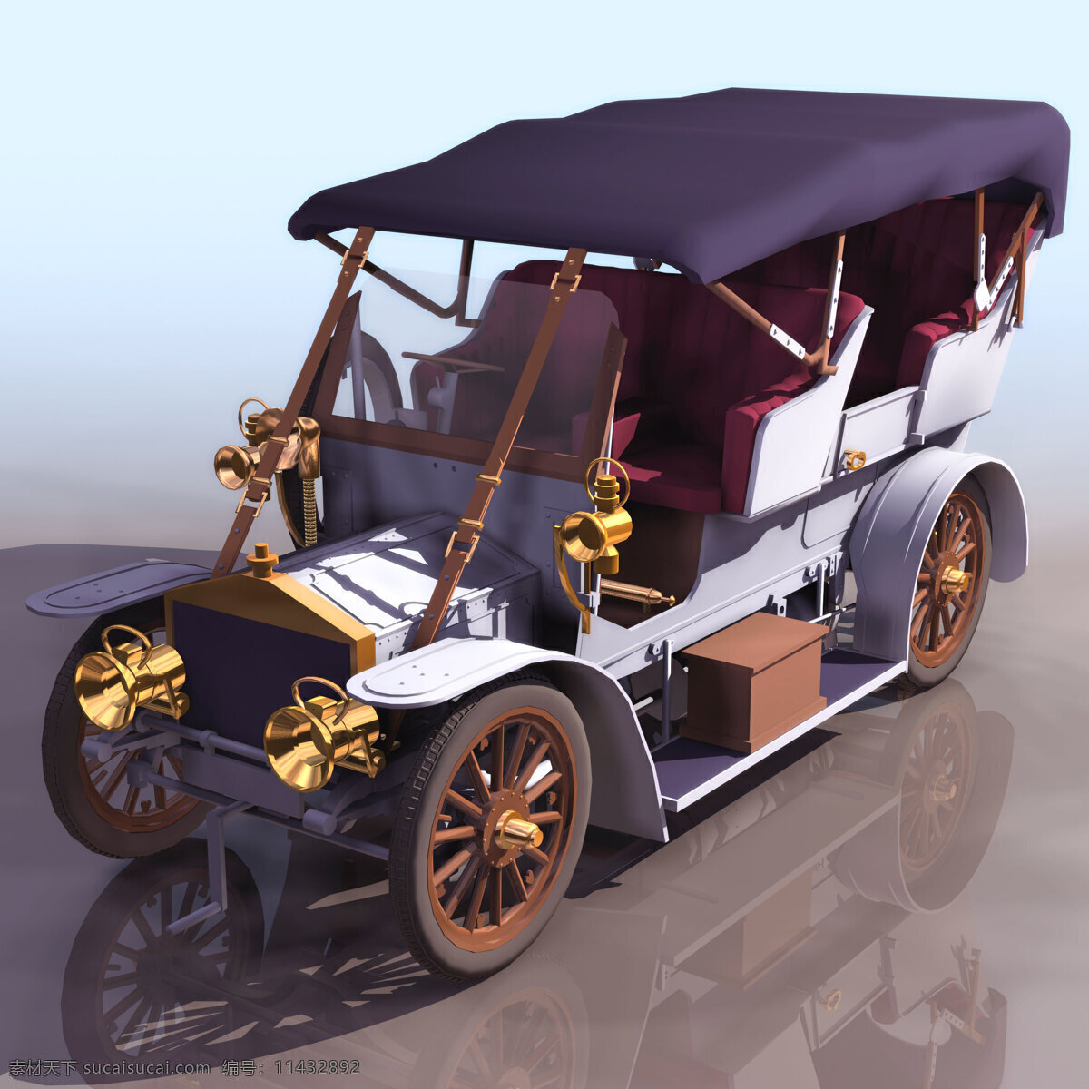 老爷车 1910 ghost silver 劳斯莱斯 轿车 rolls royce 机动车辆 3d模型素材 电器模型