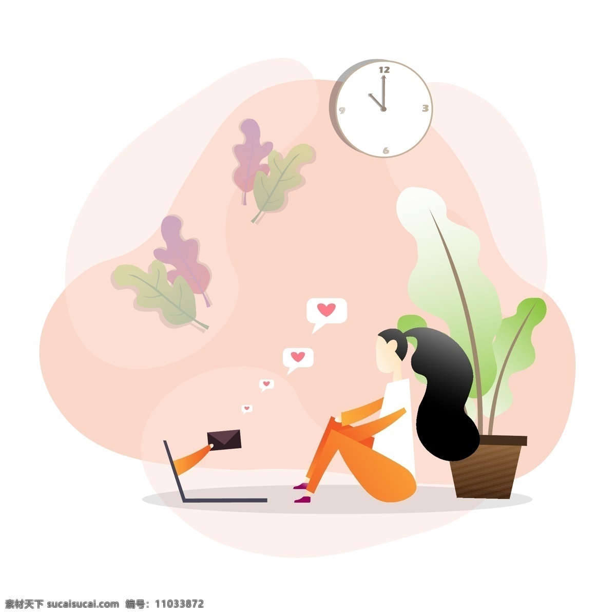 生活人物插画 人物 抽象人物 生活背景 生活素材 淡彩 手绘 背景