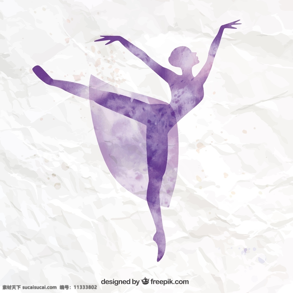 手绘 芭蕾舞 演员 水彩画 一方面 舞蹈 画画 轮廓 紫色 芭蕾 手画 画 白色