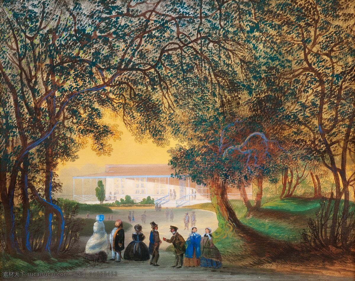 风景画 绘画书法 立春 树林 文化艺术 油画 立春设计素材 立春模板下载 19世纪油画 男男女女 远处高楼 家居装饰素材 山水风景画