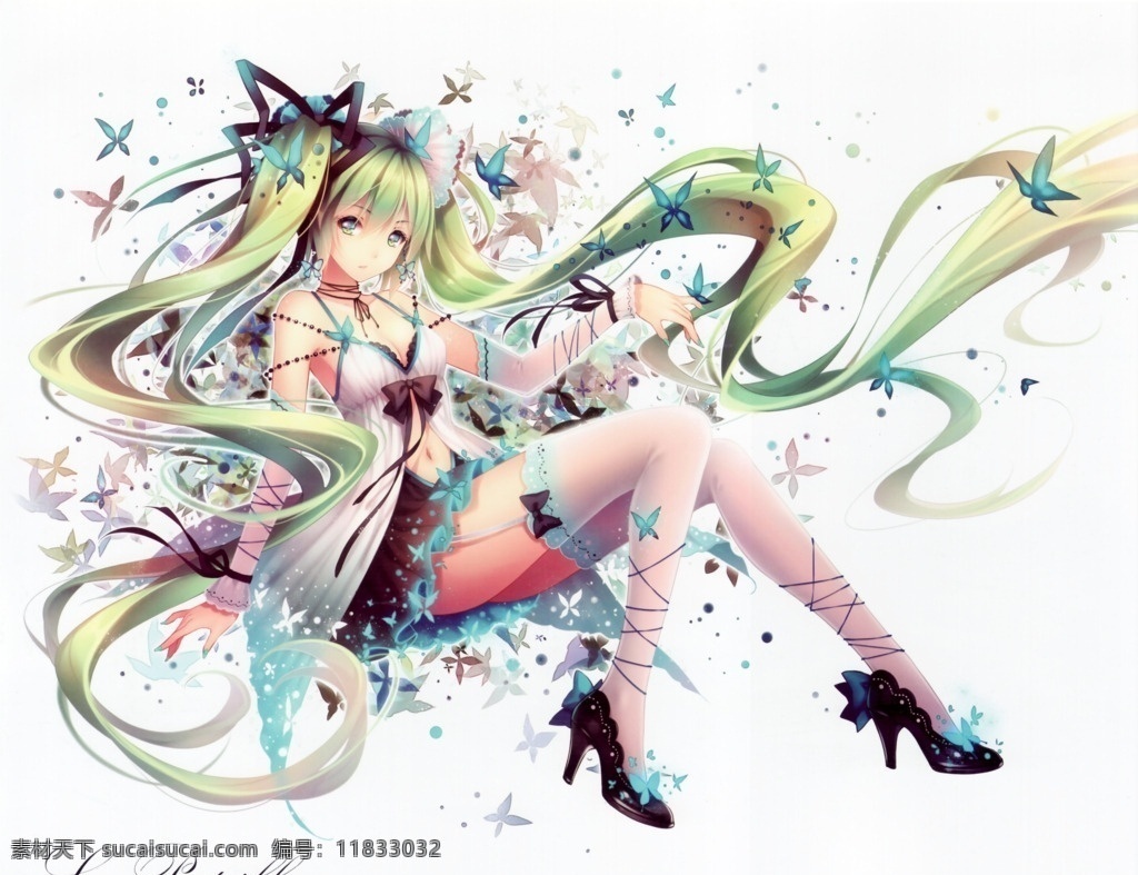 初音 初音未来 miku hastune 动漫 动画人物 日本动漫 蝴蝶 动漫动画 动漫人物