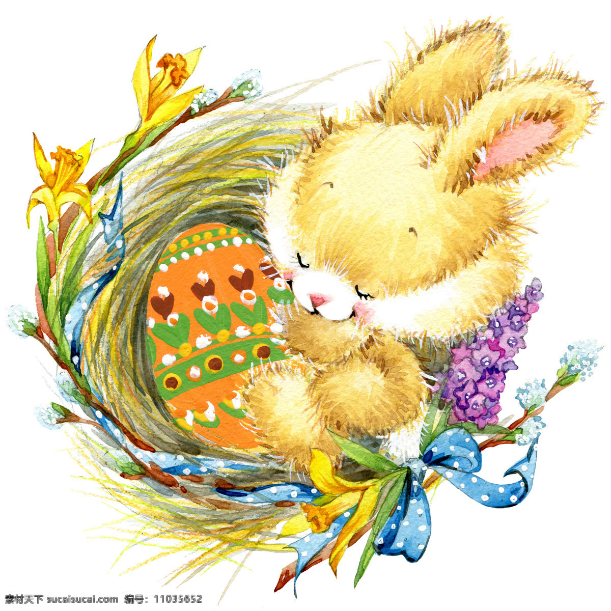 水彩 兔子 插画 卡通兔子 水彩画 复活节彩蛋 复活节快乐 复活节素材 节日庆典 生活百科