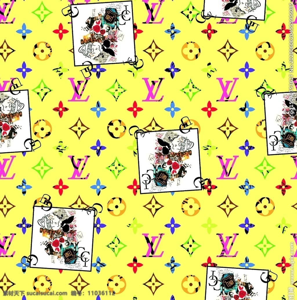 大牌 米奇 lv 数码 字母 底纹边框 花边花纹