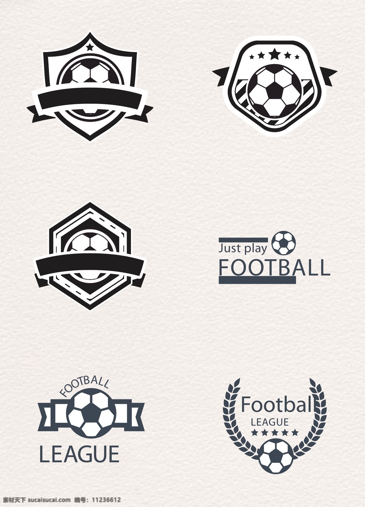 黑白 足球 矢量 标志 矢量图 标签 运动 扁平化 足球标志 手绘 足球标签