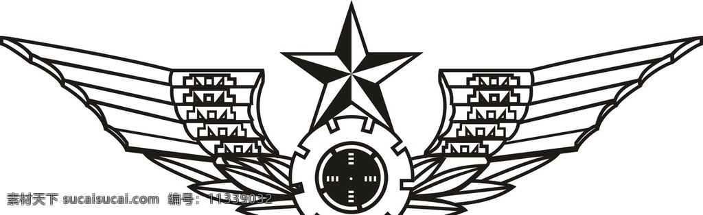 空军标志矢量 新 空军 标志 矢量 线条 标志图标 公共标识标志