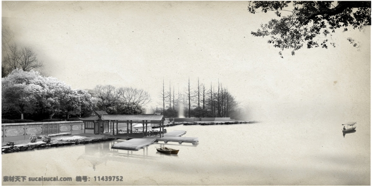 中国 风 水墨 风景 背景 图 中国风 墨迹 简洁 简约 古典 传统风格 柳树 树枝 竹叶 竹子 石头 山水 小船 梅花 仙鹤 柳枝 挂画 墨迹背景 凉亭 远山 传统背景 古典背景 水墨背景 展板背景 背景底纹 广告设计模板 psd素材 源文件 背景素材 分层