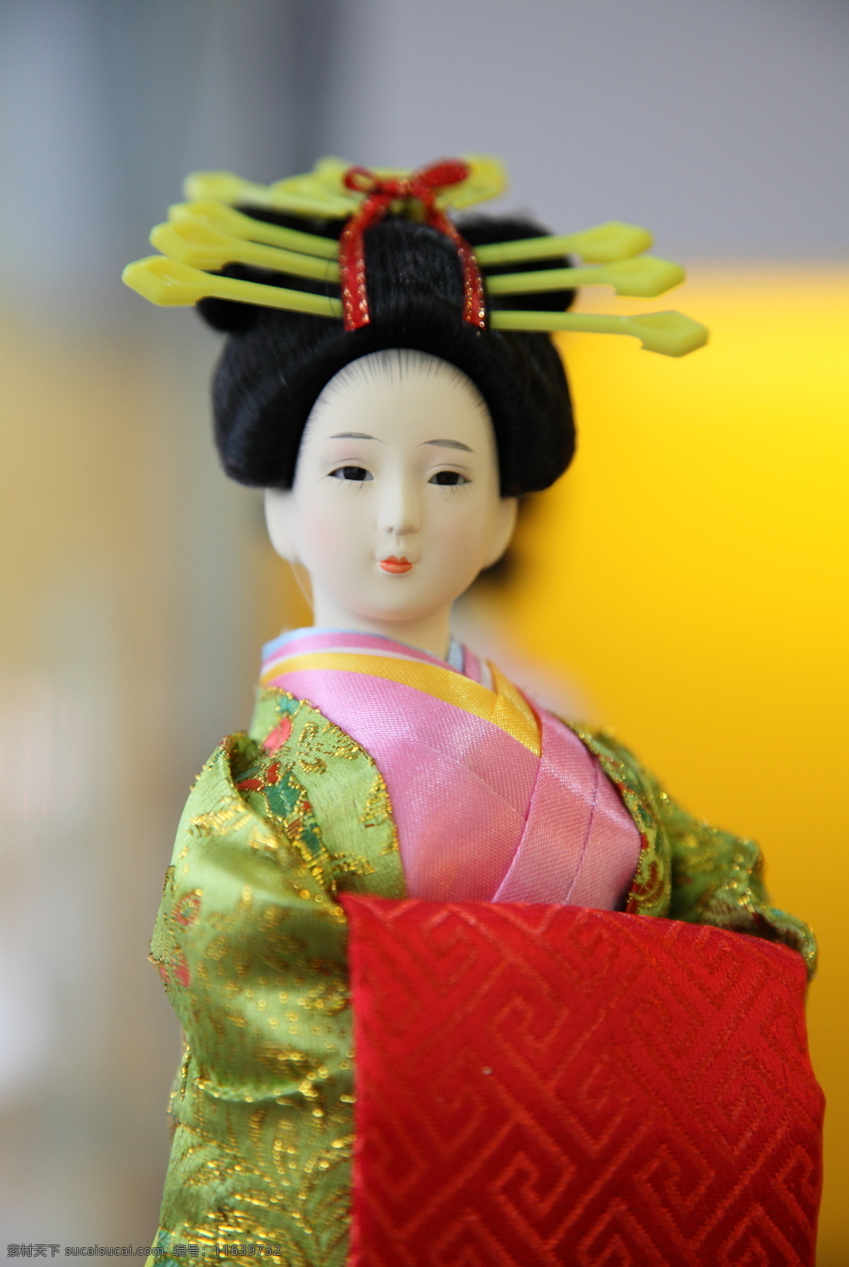 木偶 日本 和服 女子 工艺品摄影 文化艺术