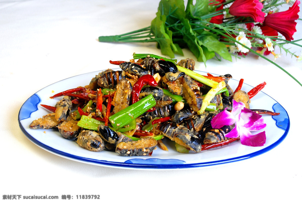 干煸蚕蛹 菜 美食 餐饮美食 传统美食 摄影图库