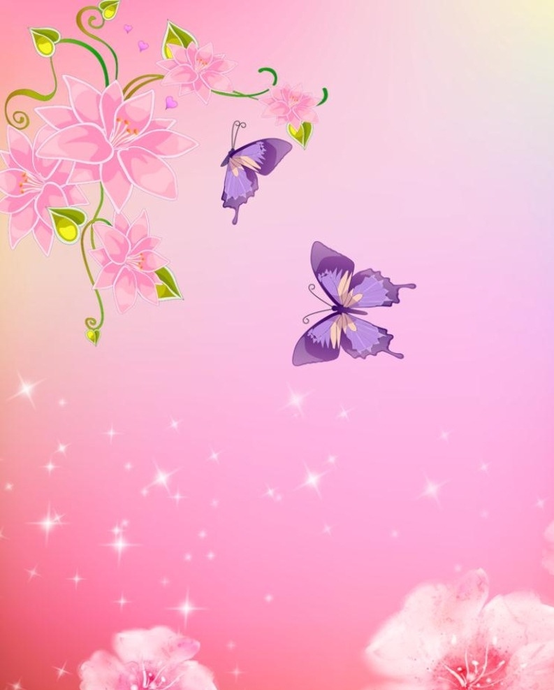 粉色背景 蝴蝶背景 粉色花朵 淡粉色背景 浅色背景