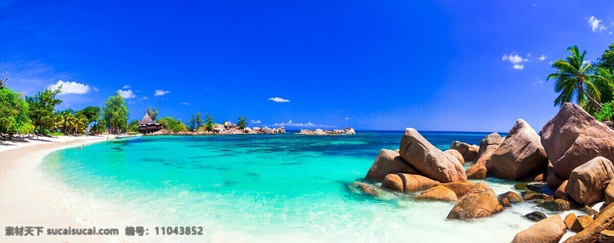 海滩 沙滩 海洋 海景 大海 清澈 椰子树 热带 海岛 森林 蓝天 白云 旅游 度假 马尔代夫 海边 海水浴场 海湾 岩石 别墅 自然景观 自然风景