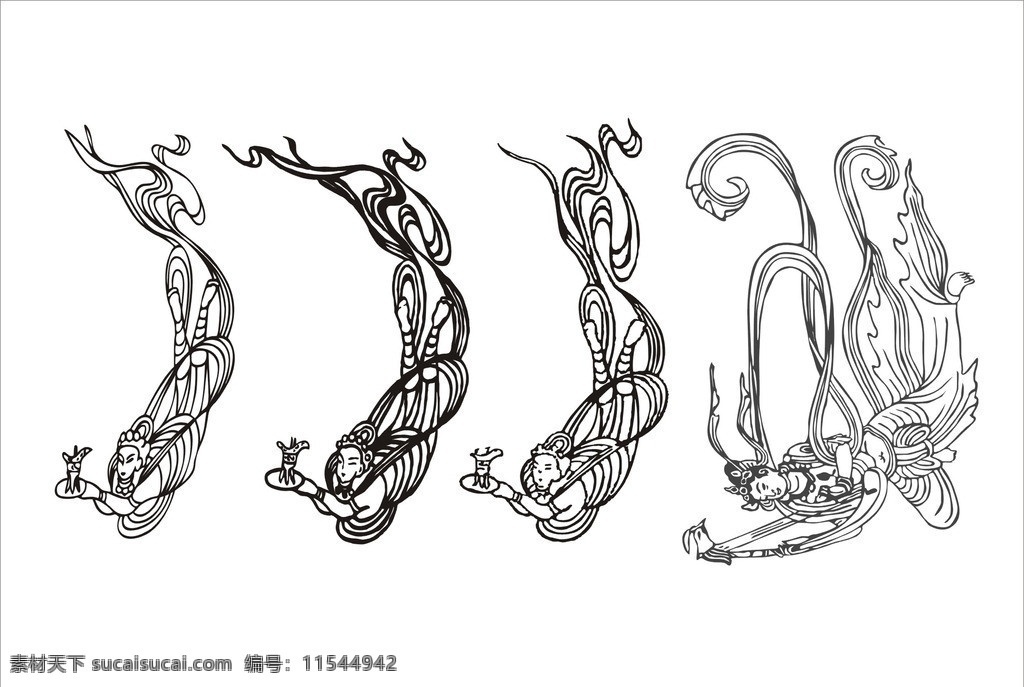 飞天献酒 飞天图 仙女图 矢量飞天图 飞天献酒图 仙女献酒图 cdr飞天图 古代人物 其他人物 矢量人物 矢量