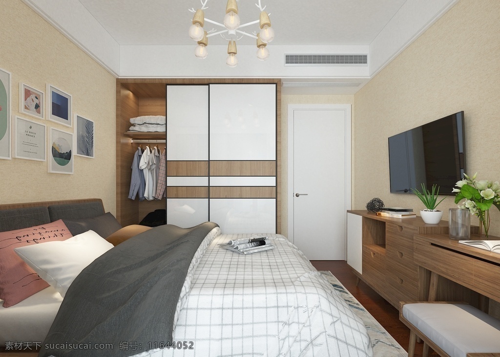 主卧室 卧室 效果图 max 3dsmax 室内设计 效果 三维图 空间 床 儿童床 模型 3d模型 三维模型 3d设计 室内模型