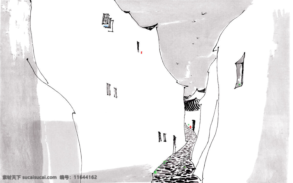 水墨江南 江南 江南手绘 手绘江南 山水画 中式背景墙 山水 背景墙 文化艺术 绘画书法