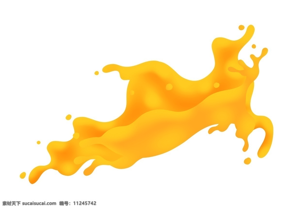 飞溅的橙汁 牛奶 果汁 丝滑 喷溅 免抠元素