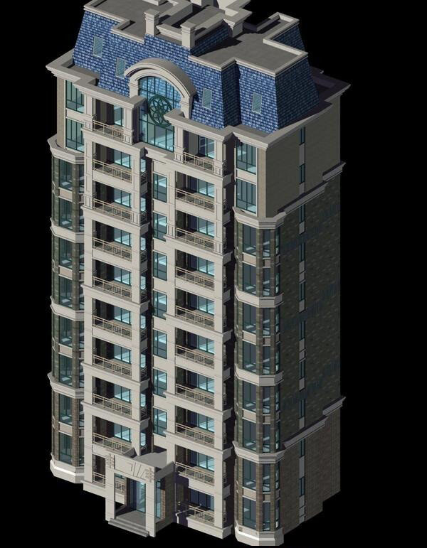 独 栋 坡顶 十 层 塔式 住宅楼 3d 模型 3d模型 塔式住宅楼 十层住宅楼 3d模型素材 建筑模型