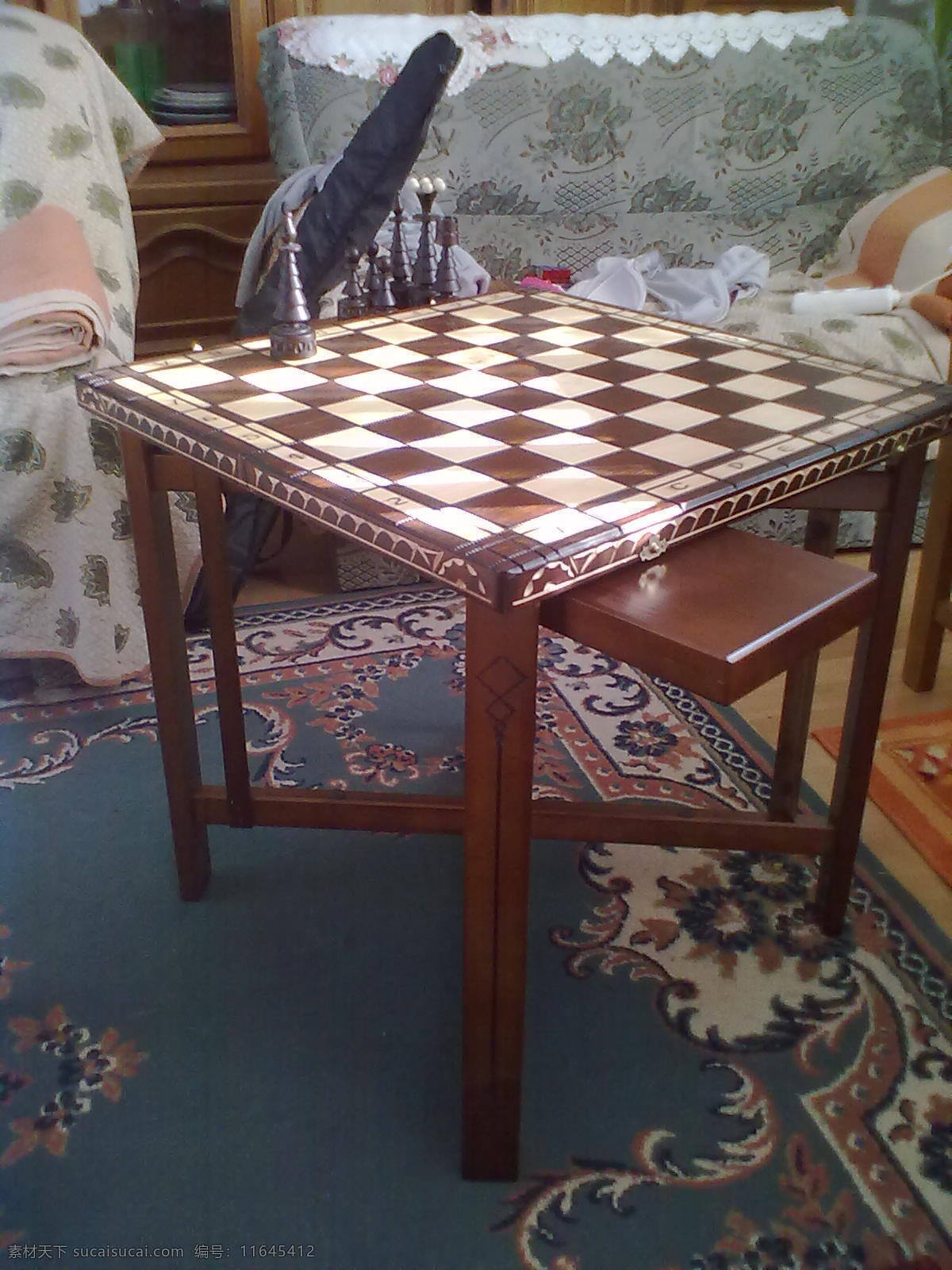 象棋 桌 家具 木材 可折叠的桌子 cad素材 cad