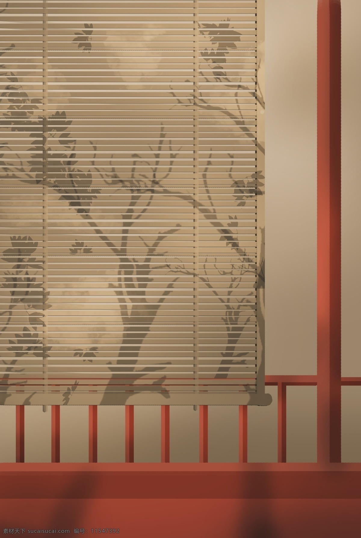 黄色 窗帘 免 抠 图 红棕色栏杆 卡通图案 卡通插画 漂亮的装饰品 楼房 建筑房子 装饰艺术 黄色的窗帘 免抠图