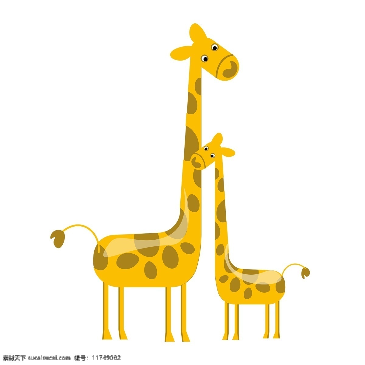 手绘 母亲节 动物 母亲 孩子 长颈鹿 免 抠 母子 可爱