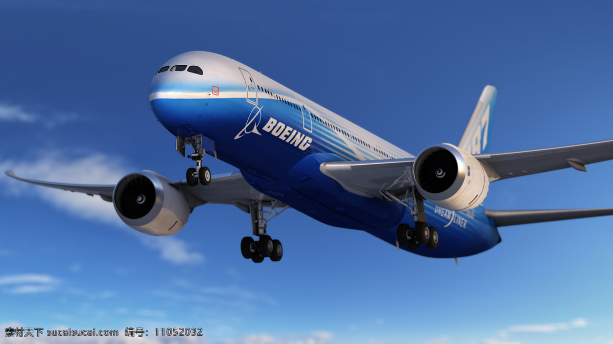 波音 787 主 齿轮 啮合 梦想 飞机 着陆 3d模型素材 建筑模型