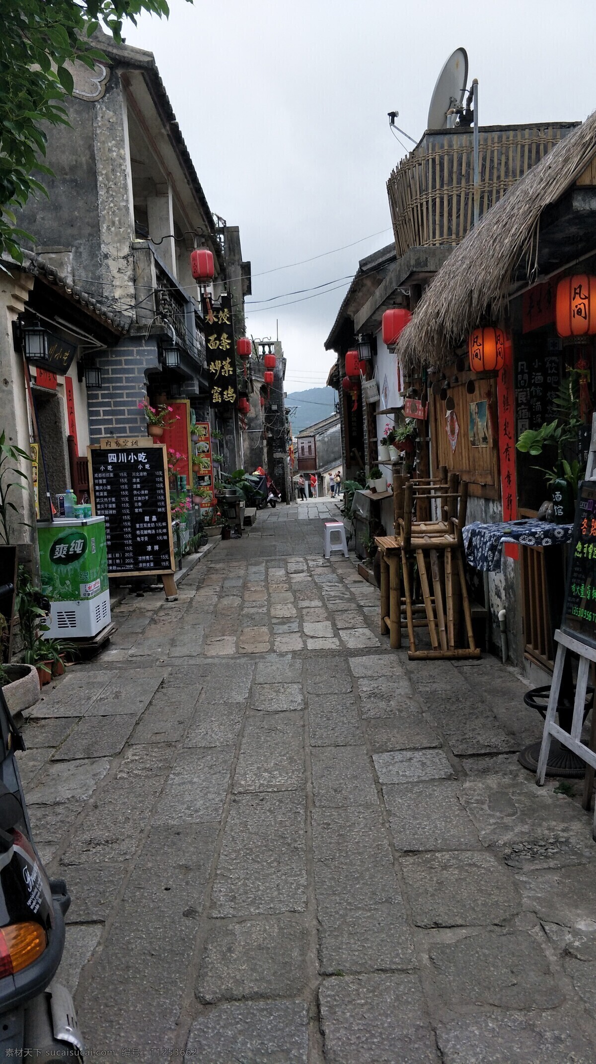 古镇街景 古镇 街景 道路 房屋 建筑 古景 建筑景观 自然景观