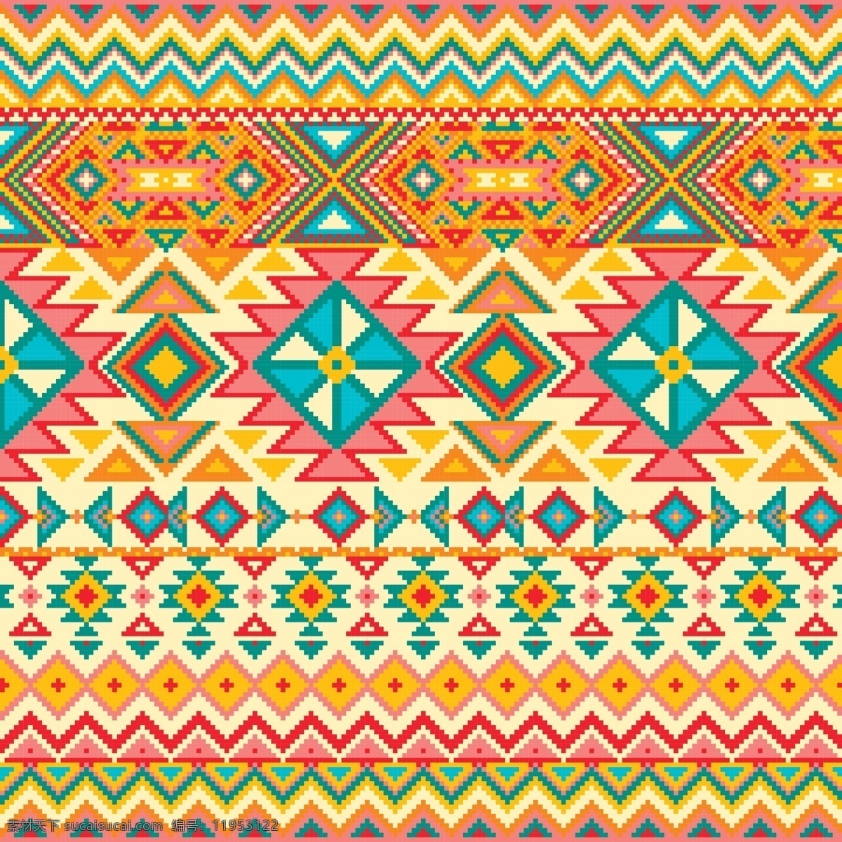 具有 几何 图案 织物 纹理 背景 模式 卡 装饰 三角 平面 墨西哥 印度 非洲 现代 马赛克 像素 布 无缝 纺织 美国 瓦 阿兹特克