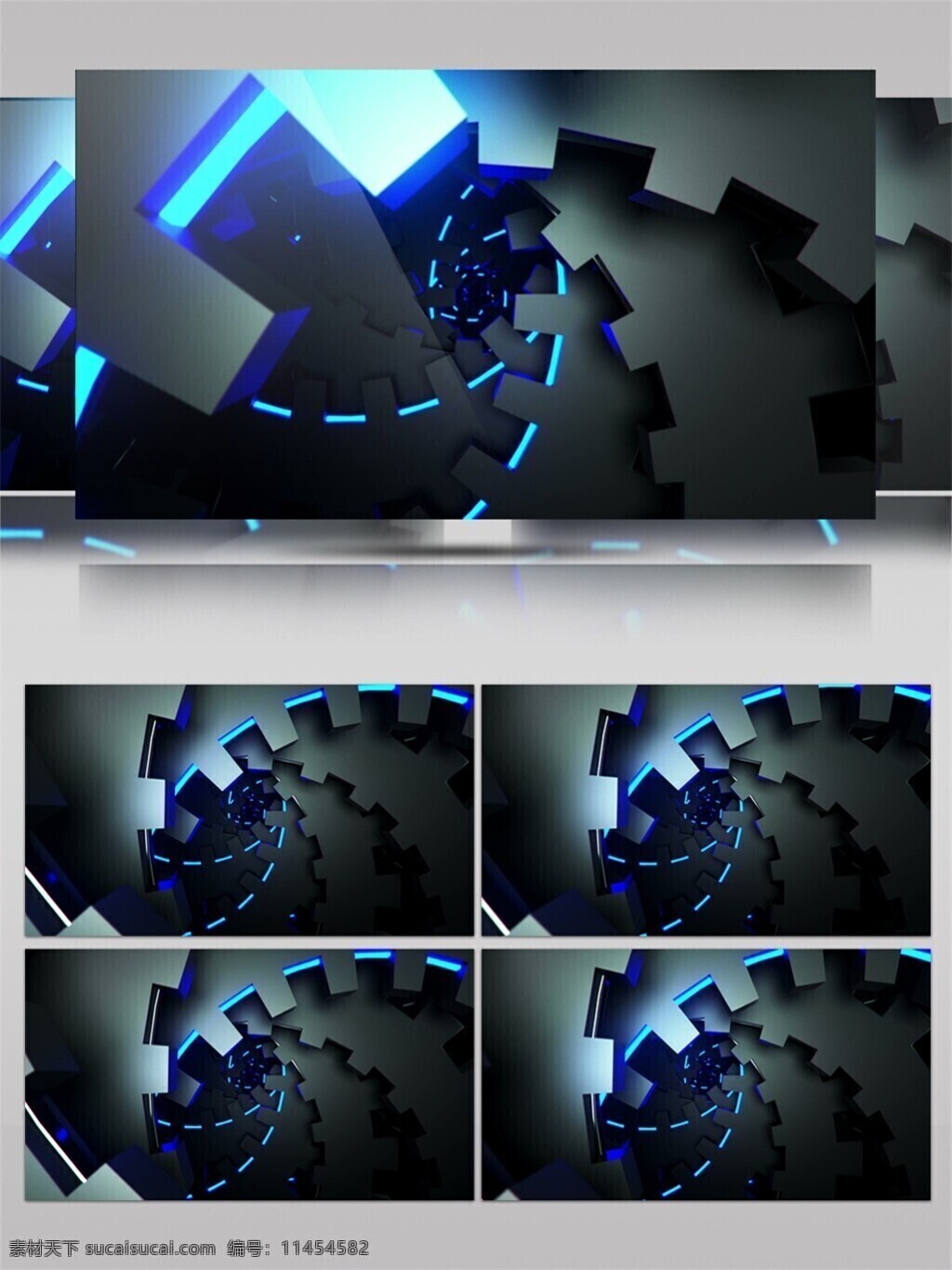 蓝色 科幻 螺旋 视频 3d视频素材 前进隧道 背景视频素材 科技