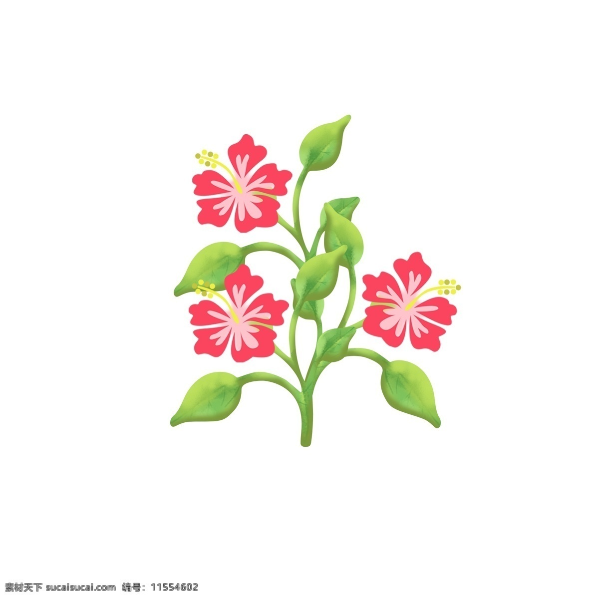 手绘 植物 花卉 元素 配图 小清新 花