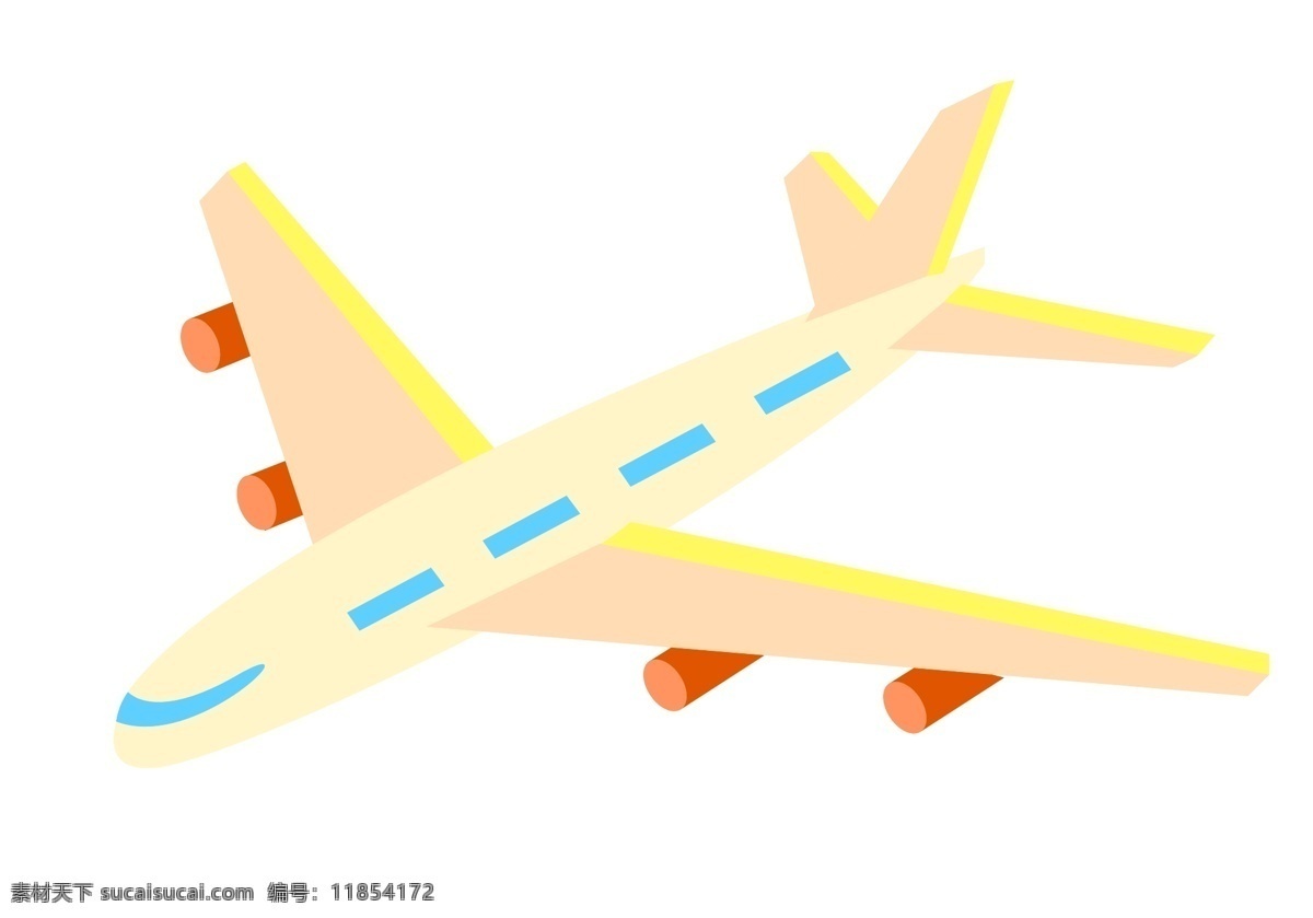黄色 飞机 装饰 插画 黄色的飞机 航空飞机 漂亮的飞机 创意飞机 立体飞机 卡通飞机 飞机装饰