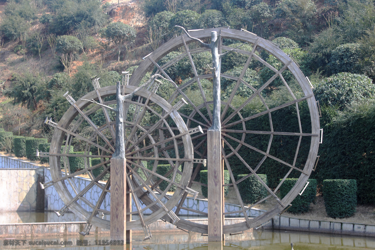 邵阳 紫薇山 紫薇公园 园林建筑 旅游 文化 抽水车 乡村 水轮 踩水车 水车 古水车 水车盘 古典 古典风格 中国风 古代 水上乐园 旅游摄影 国内旅游