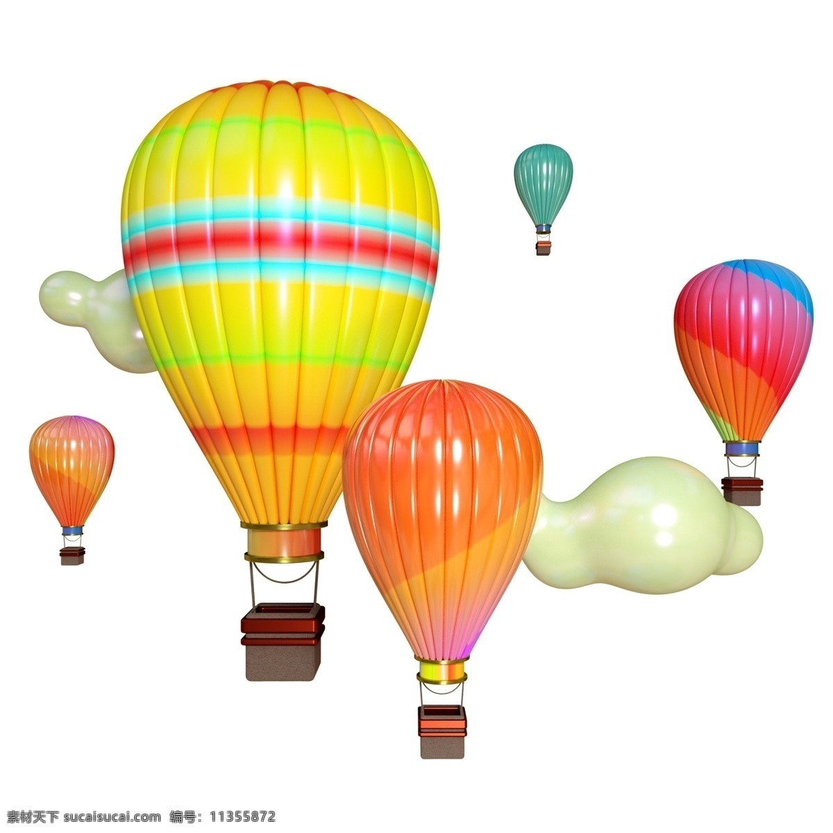 五 四 青年 彩色 热气球 三维 电商 空间 五四 云彩