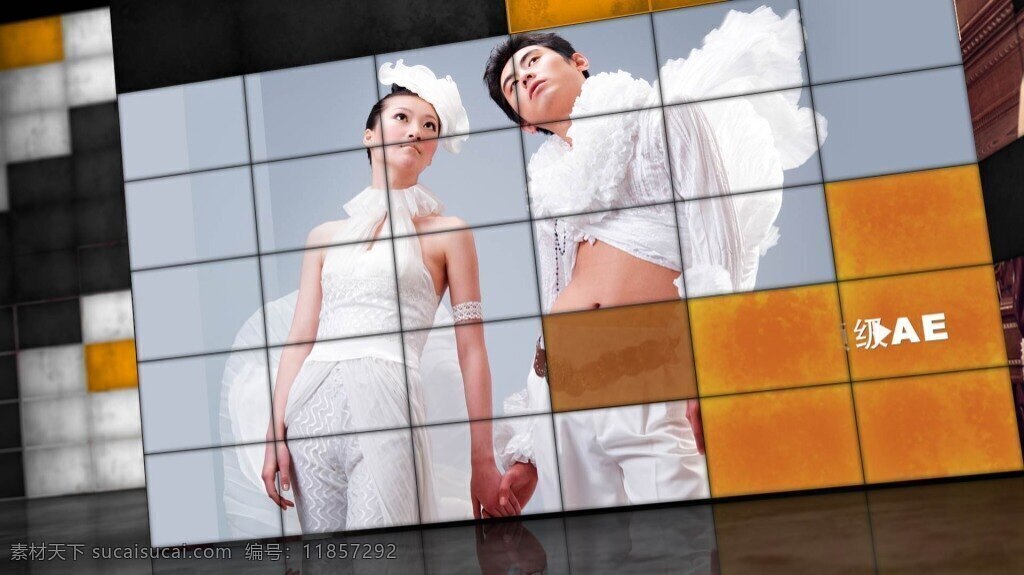 晶格 合成 特效 相册 模版 结婚照 艺术照 照片 晶体 ae模板 常见 特效视频