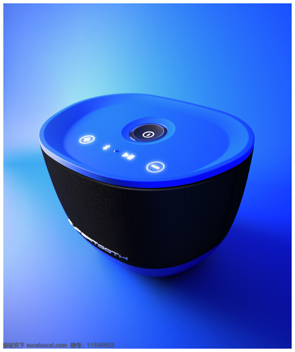supertooth 简洁 清爽 蓝色 蓝牙 音箱 概念产品 设计图 数码