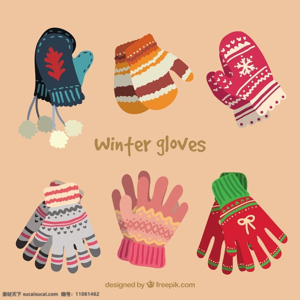 可爱 冬季 手套 服装 多彩 造型 羊毛 收集 有色 毛纺 配件