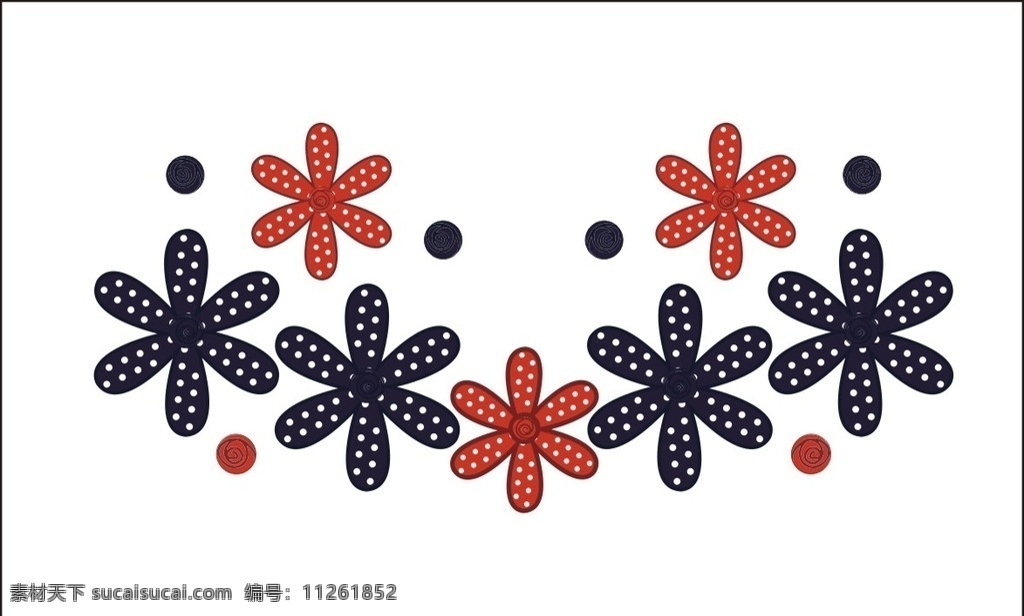 波点花 花 波点 花朵 六瓣花 花瓣 工艺花 红花 蓝色花 印花 绣花 玫瑰 服饰 饰品 装饰 甜美 清新 可爱 小女生 矢量 生活百科 休闲娱乐