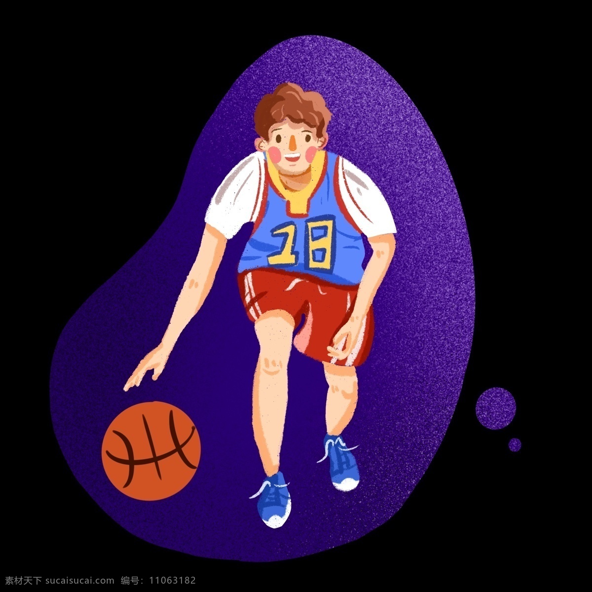 篮球 爱好者 运动 男孩 手绘 插画 免 抠 打篮球 运动男孩 拍球 运动服 篮球服 篮球队队员 阳光型男孩 健身 积极向上 插画风