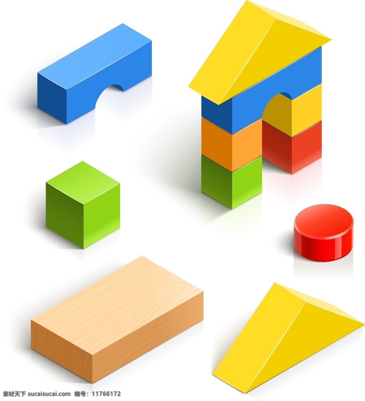 彩色 积木 玩具 拼 搭 矢量 彩色木块 木头 儿童玩具 益智 学习 形状 房子 三角形 正方形 立体 3d 写实 文化艺术 节日庆祝
