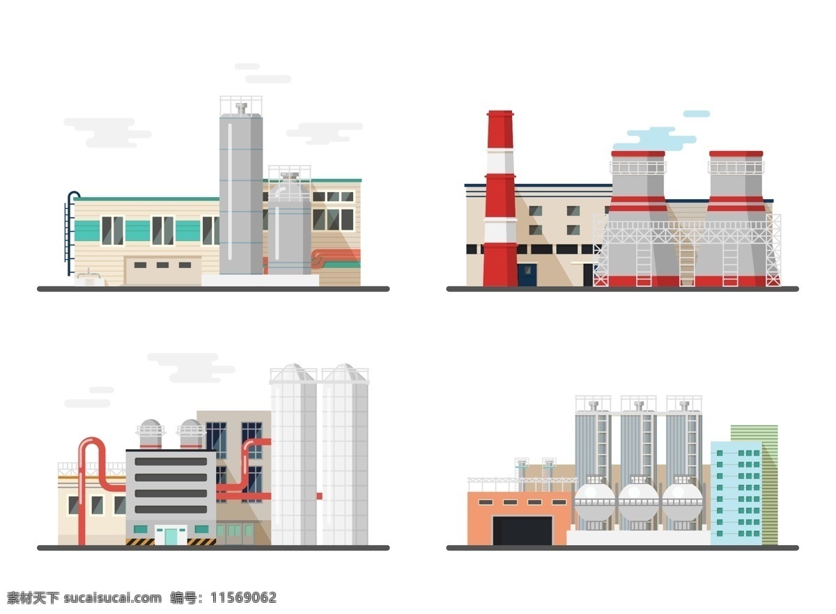 发电厂 工厂 热电厂 矢量建筑 高楼 矢量工厂 工业建筑 环境设计 建筑设计