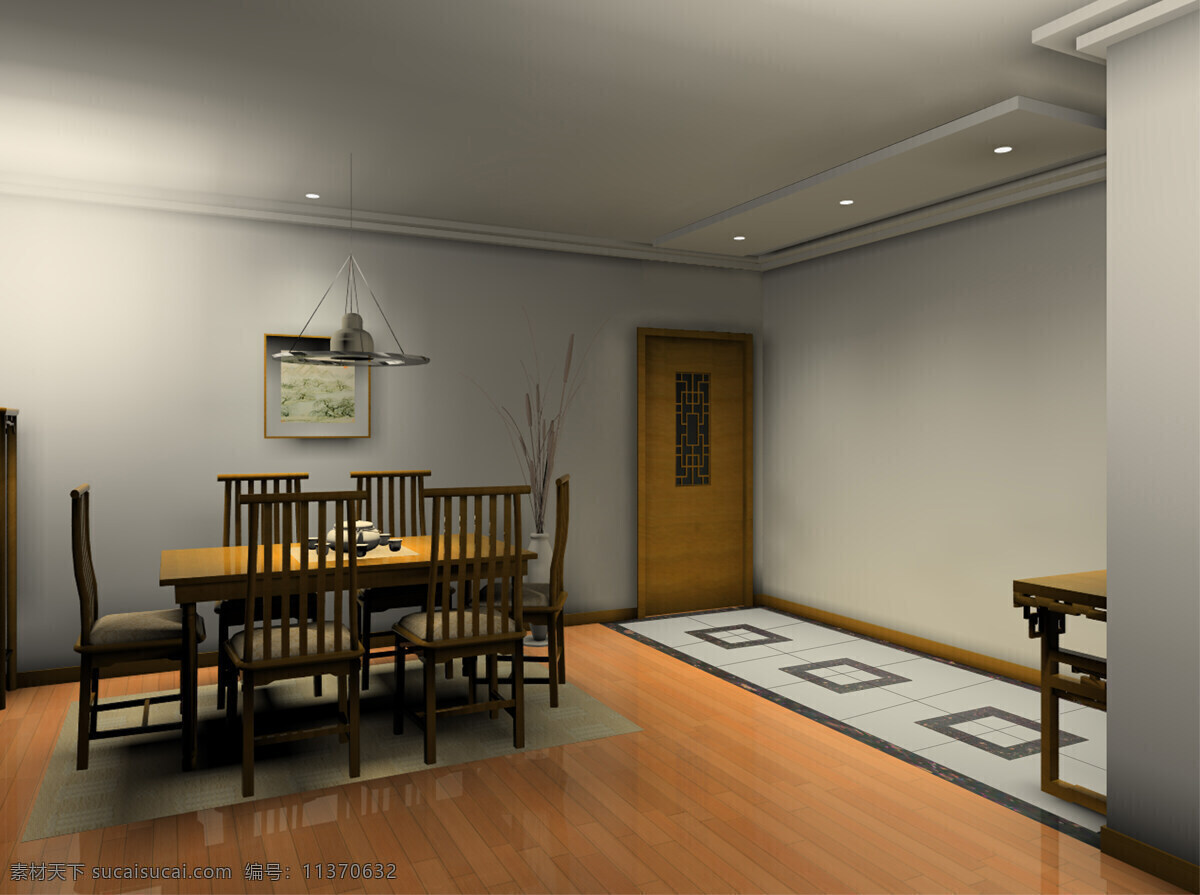 环境设计 设计图库 室内设计 卧室 效果图 中式 两居室 设计素材 模板下载 中式两居室 家居装饰素材