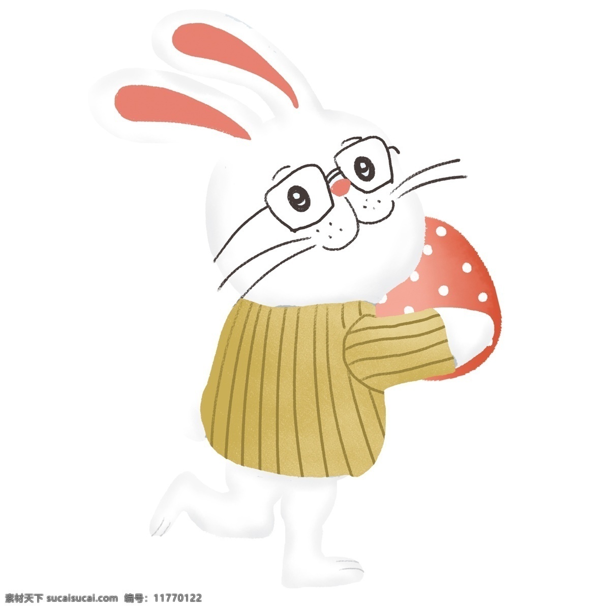 卡通 白色 兔子 透明素材 小兔子 复活节 小动物 彩蛋