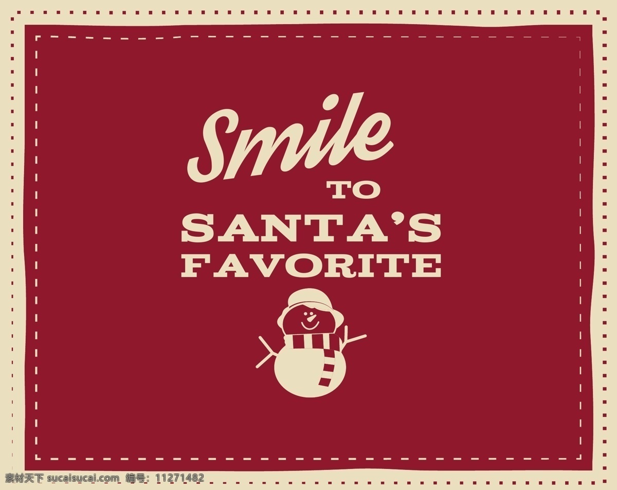 微笑 圣诞节 英文 背景 圣诞 矢量 酒红色 帽子 平面素材 设计素材 矢量素材 围巾 雪人