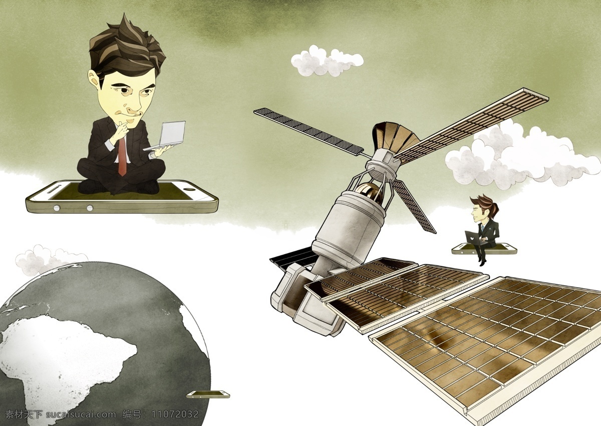 ipad 分层 白领 白云 财经 地球 动画 怀旧 未来 科技生活 未来世界 科幻世界 未来生活 卫星 太阳能电池板 蓄电池 平板电脑 手机 星球 老板 上班族 打工 工薪族 商务 金融 经济 卡通 漫画 源文件 psd源文件