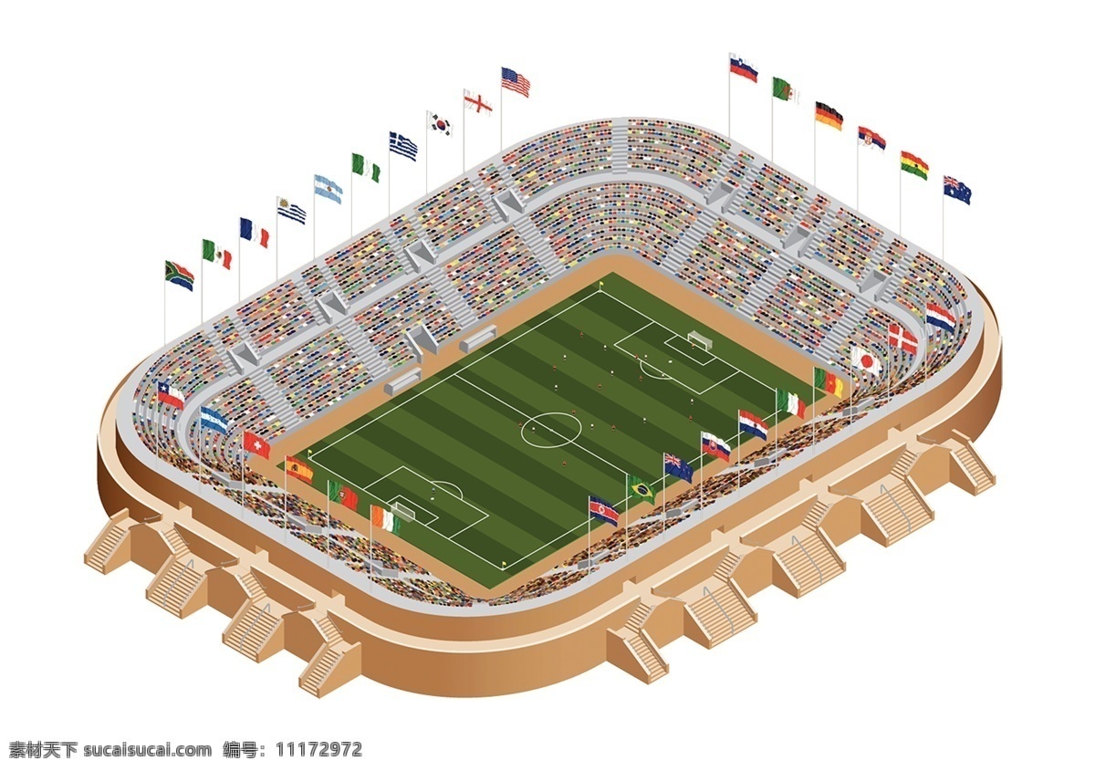 足球比赛 运动场 插画 世界杯 足球 球场 足球场草坪 2018